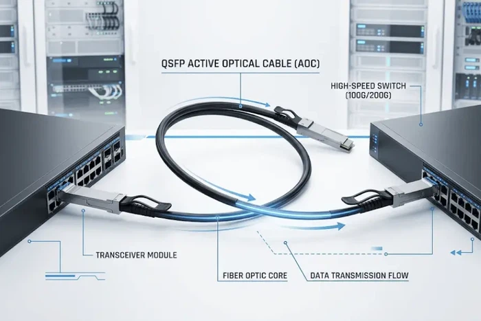 Active optical cable connecting high-speed data center switches Active optical cable connecting high-speed data center switches
