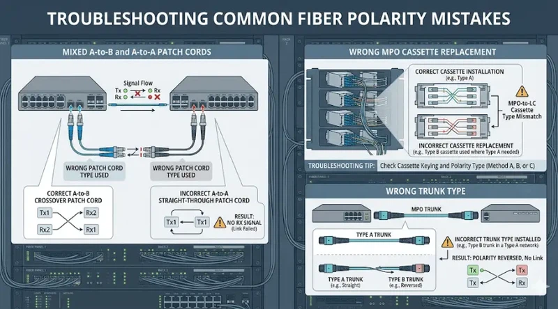 Fiber polarity method selection flowchart for duplex MPO and data center cabling Fiber polarity method selection flowchart for duplex MPO and data center cabling